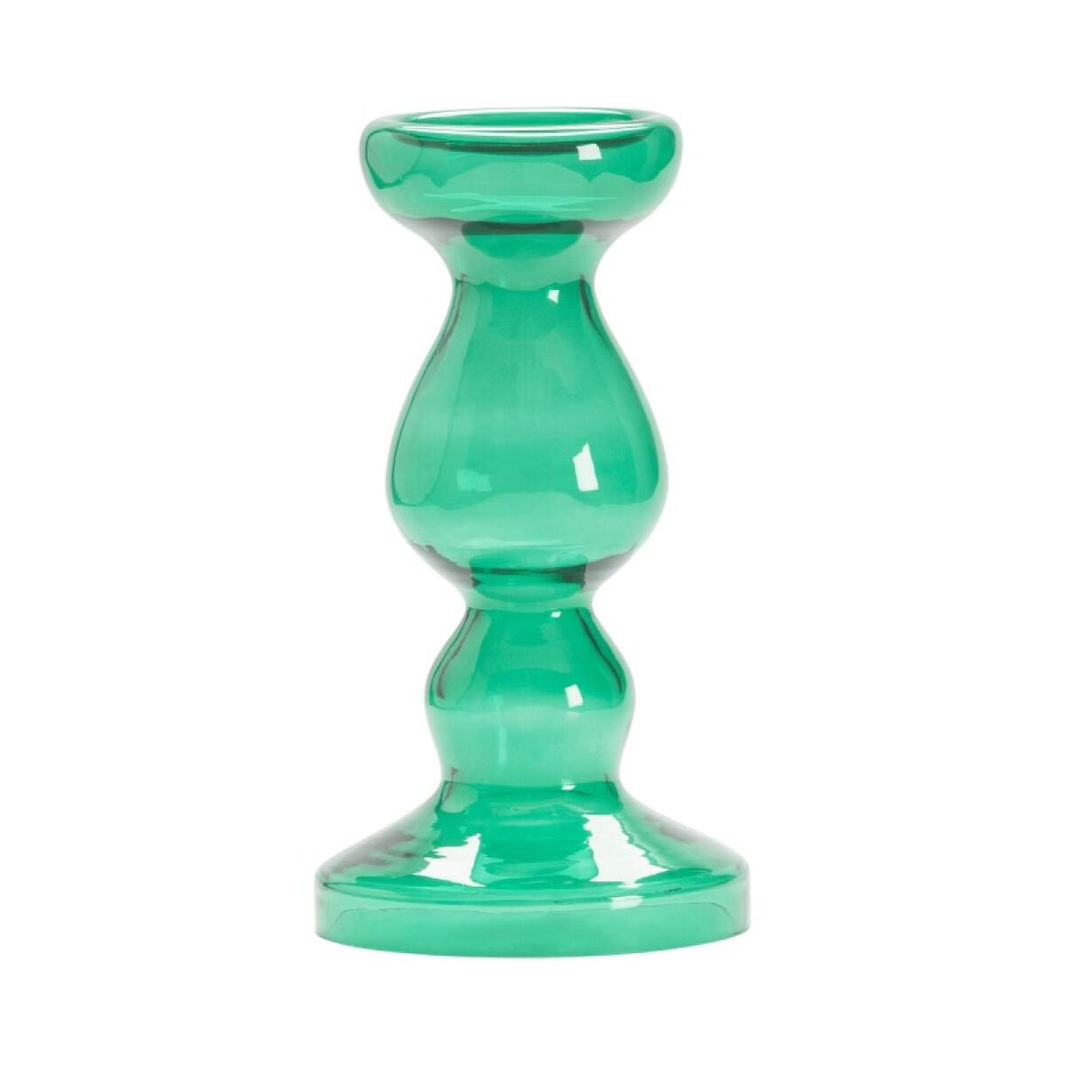 ff1dec8be5f055875b4078a90c0def31 Miramar Medium Emerald Blown Glass Pillar Candle Holder - Image 1