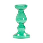 Miramar Medium Emerald Blown Glass Pillar Candle Holder