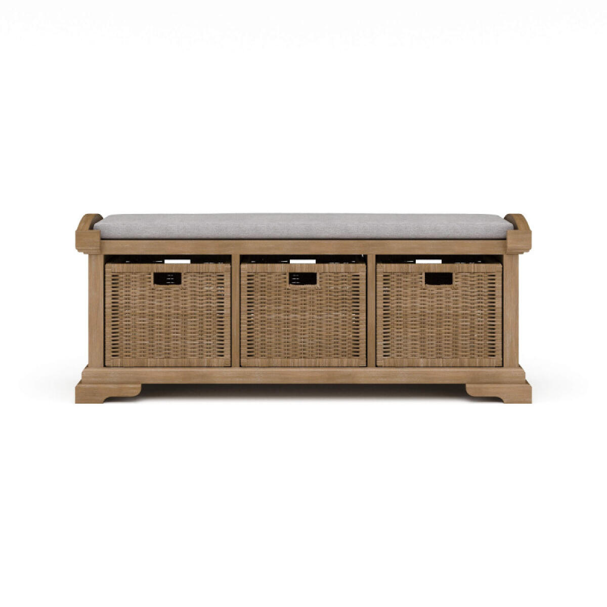 ff25b88452d489d7c7e0ce72c10950e4 Homestead Bench W/ Rattan Baskets - Image 1