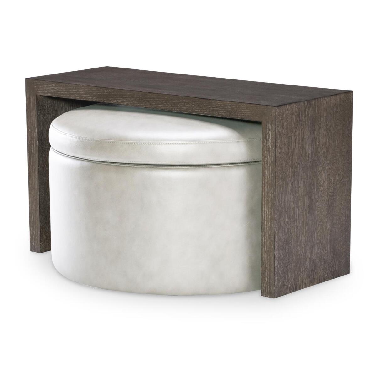 ff40fc8188cba90aa7b0ff874cb82326 Swivel Ottoman On Casters Miramar Mink 3301 LU820OTS1800 - Image 1
