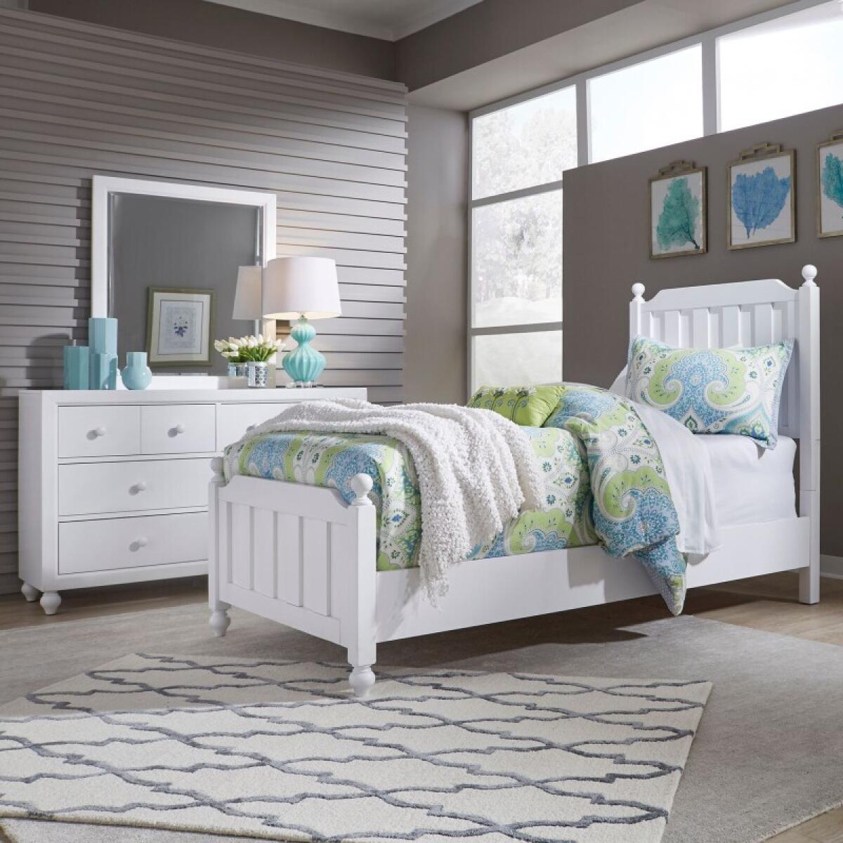 ff96e09af028ed72b289321644d8ef00 Cottage View Twin Panel Bed, Dresser & Mirror - Image 1