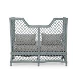 Rabana High Back Rattan Loveseat Loveseats Blue 32