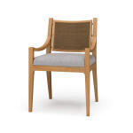 Milano Dining Chair W/ Upholstered Seat & Rattan Back
