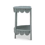 Scalloped Half Round Rattan Side Table - Image 4