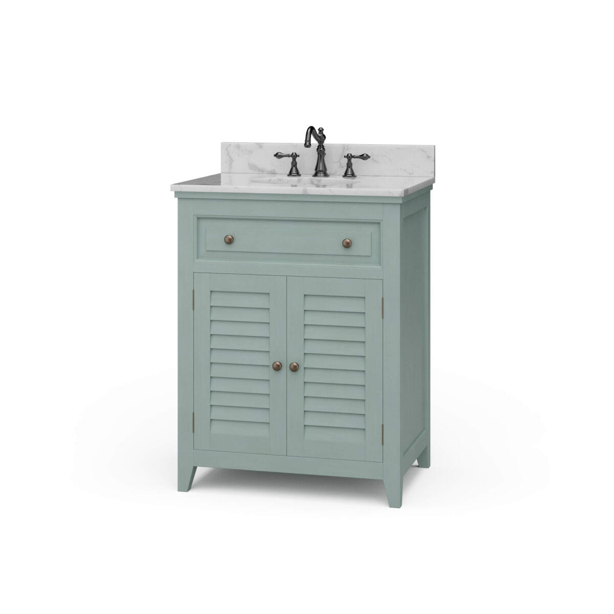 03f7026fd00f1cc5c65a80ff5e0bdfef Shutter Vanity W/ Sink & Marble Top - Image 1