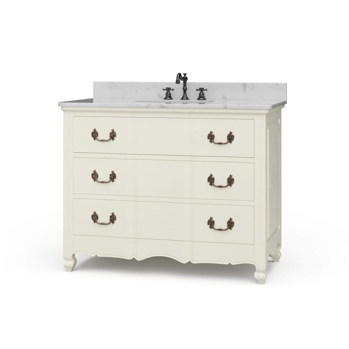 0cfdc3c2574ffc049ca11e2ad2714417 Provence Single Vanity W/ Sink & Marble Top - Image 1