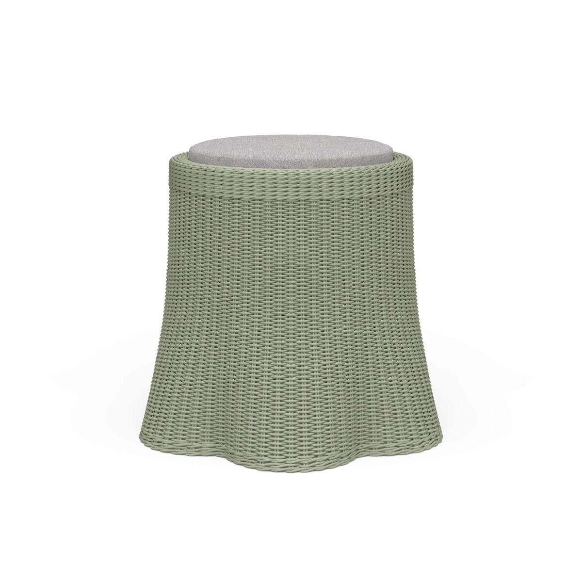 10e74ff9f3c087d0f4baedf7545fb17f Newport Rattan Round Small Ottoman W/ Cushion - Image 1