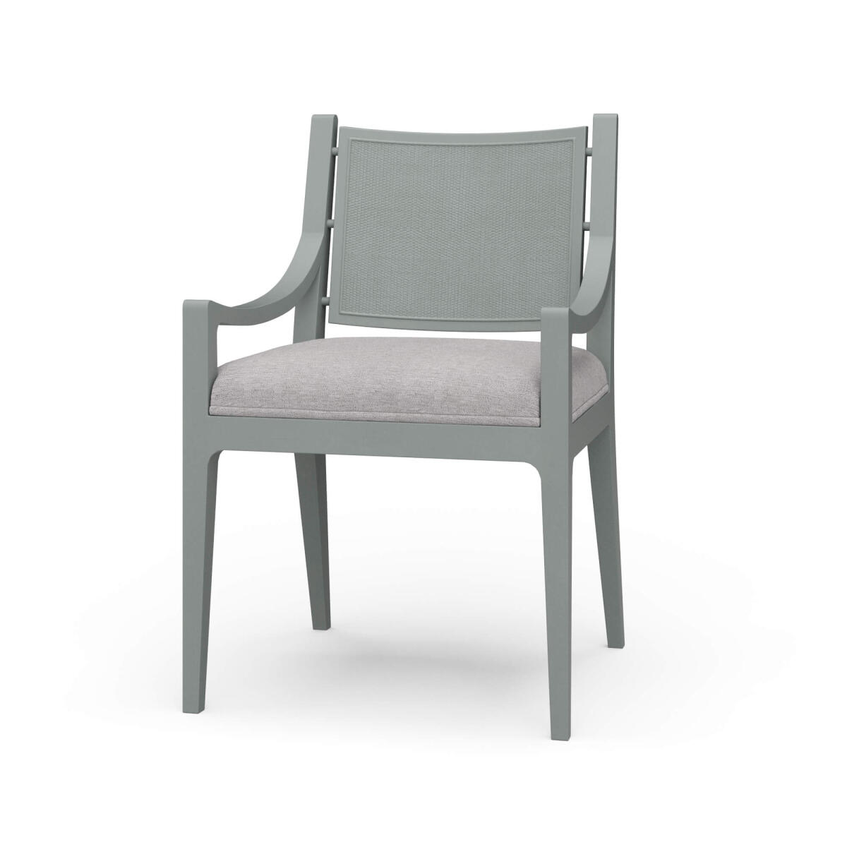 12e30cc76b57f13216c463d63116e4b0 Milano Dining Chair W/ Upholstered Seat & Rattan Back - Image 1