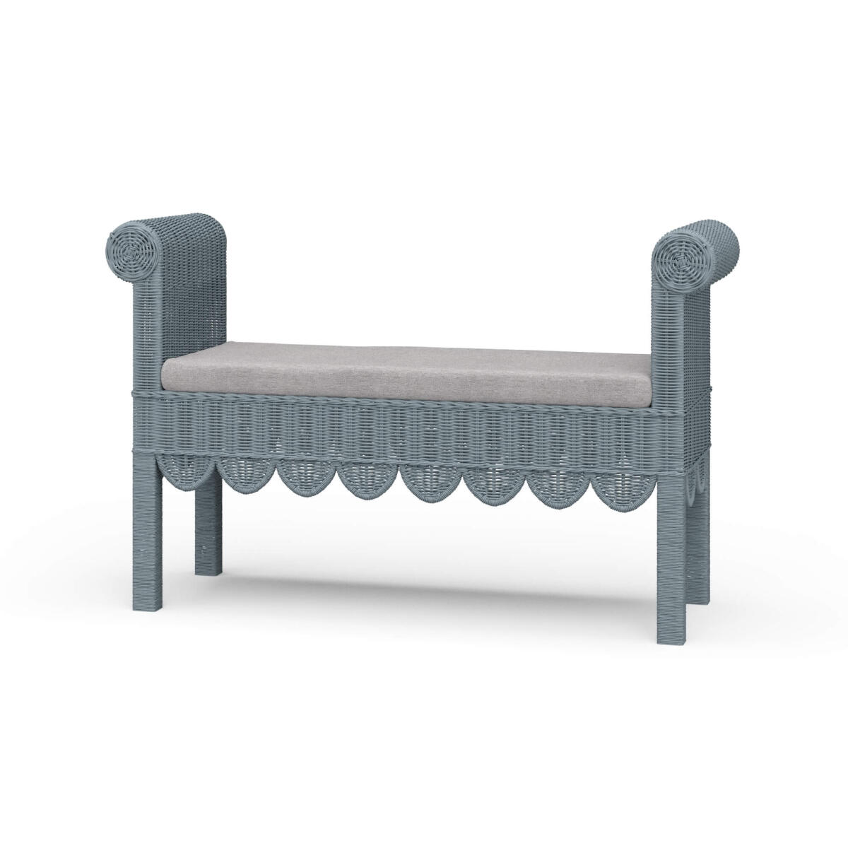 15aef0820abfd385ac077d1ae5cec5d9 Newport Scalloped Rattan Bench - Image 1