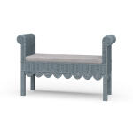 Newport Scalloped Rattan Bench
