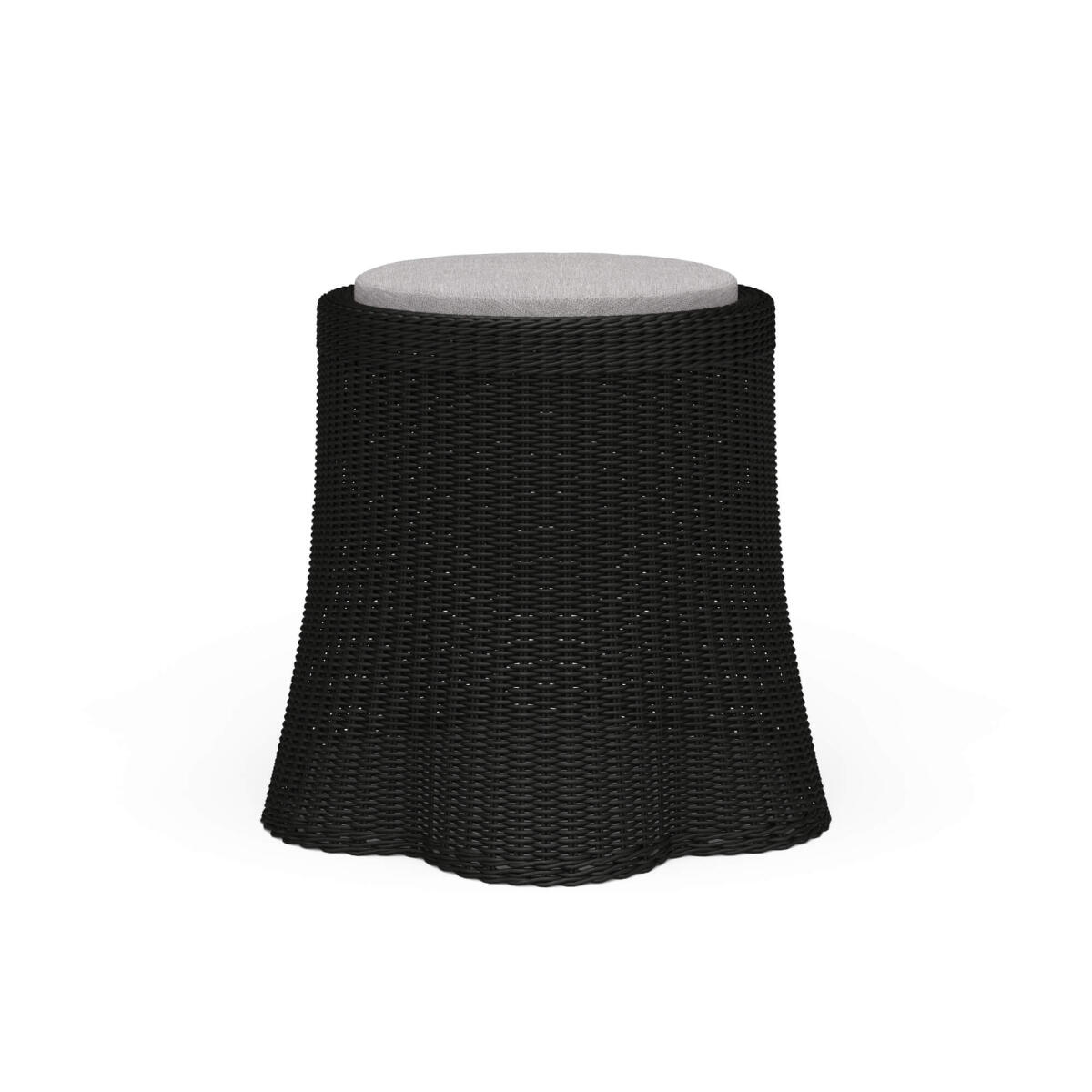 19b59d6537f92dda8431d58697d9dd9d Newport Rattan Round Small Ottoman W/ Cushion - Image 1
