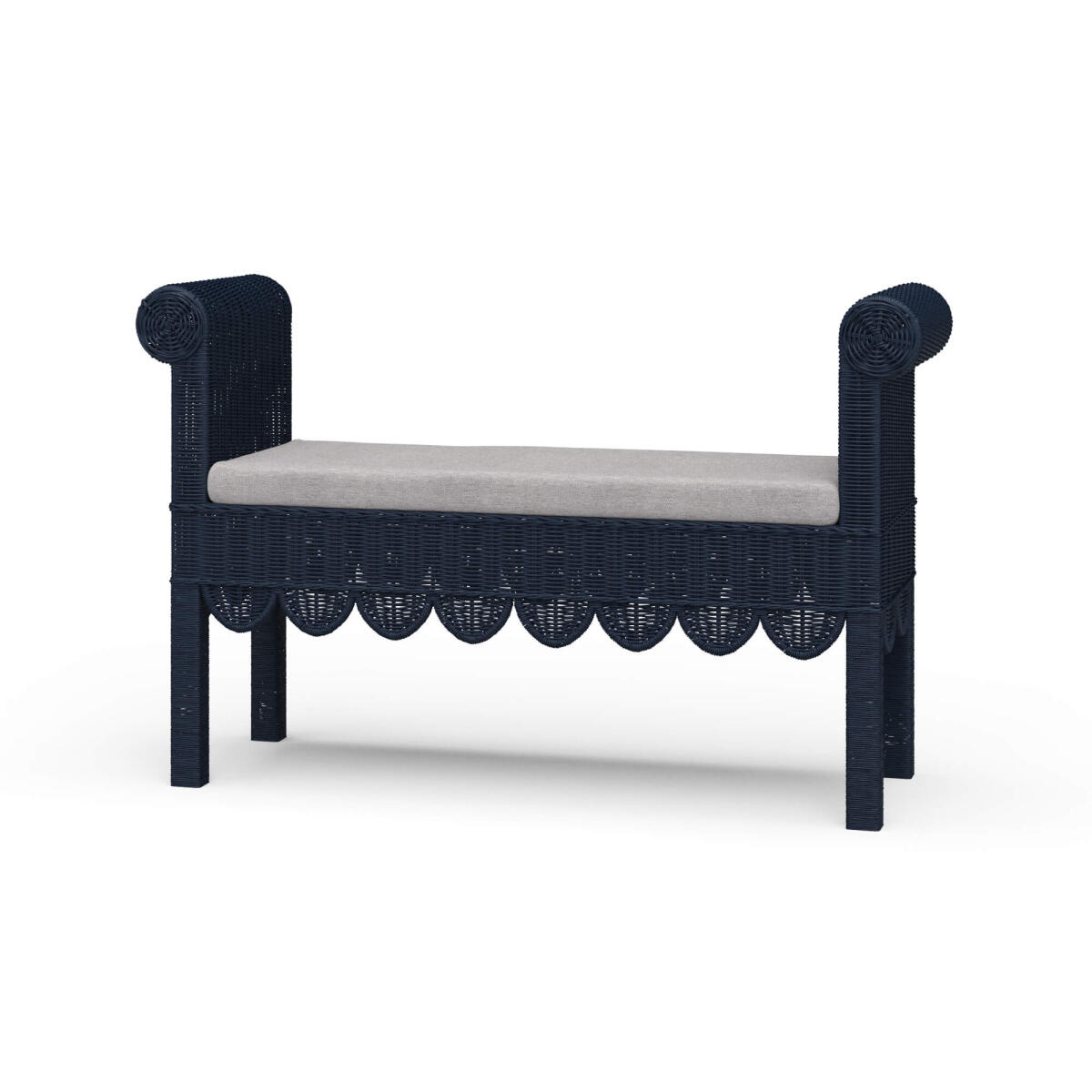 218c8d3ecb98a5b0610ff86112bfd832 Newport Scalloped Rattan Bench - Image 1
