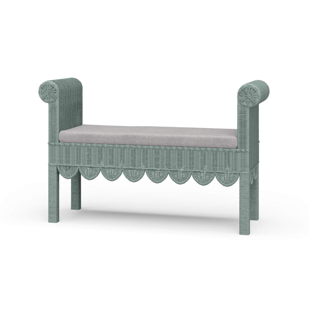 21c12a2c6d10185ffdf8bf1a14bf0972 Newport Scalloped Rattan Bench - Image 1