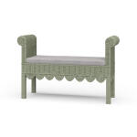 Newport Scalloped Rattan Bench