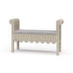 Newport Scalloped Rattan Bench