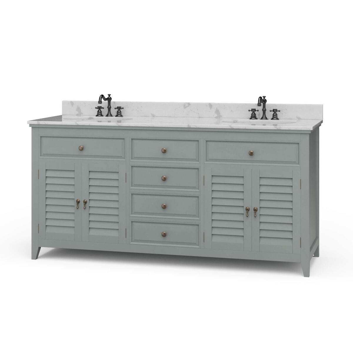 3f6703b546605bb15ff6f6c822e0f8f4 Shutter Double Vanity W/ Sink & Marble Top - Image 1