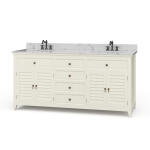 Shutter Double Vanity W/ Sink & Marble Top