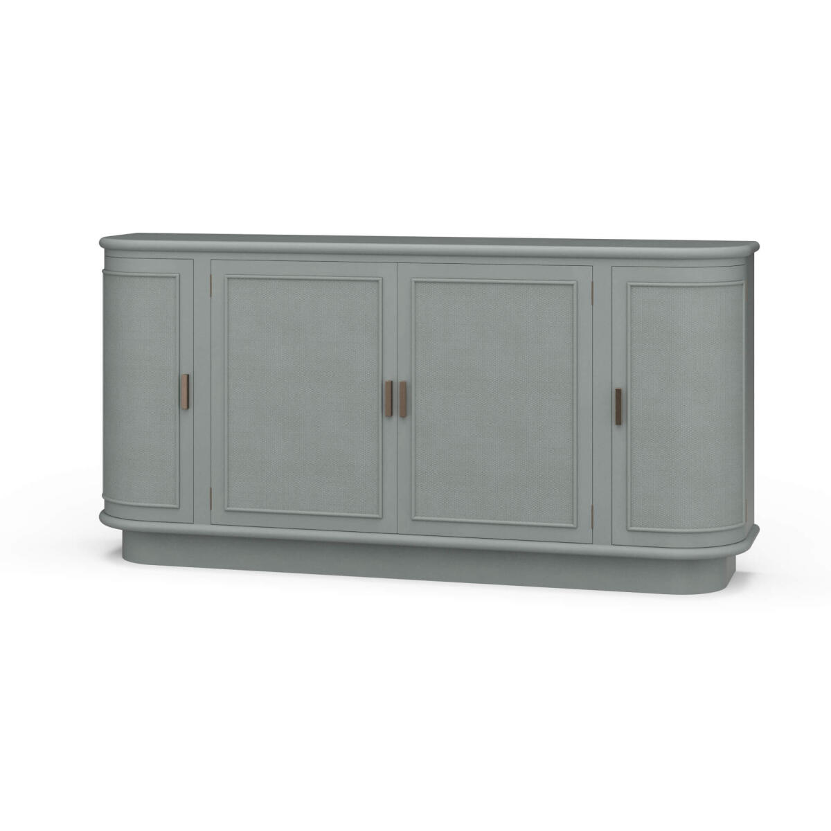 4ff64b21a3e0f1a13915026c0e5fee12 Dakota Oval 4 Door Sideboard W/ Rattan Panels - Image 1