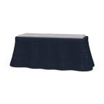 Newport Rattan Rectangular Ottoman W/ Cushion Ottomans & Poufs Blue 20