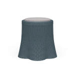 Newport Rattan Round Small Ottoman W/ Cushion