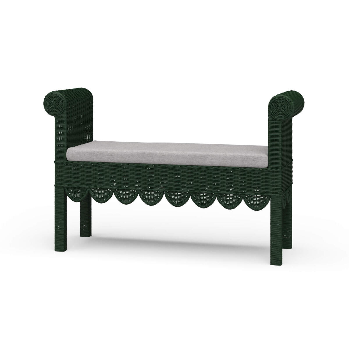 5be14a121df3632b6244427401488ccd Newport Scalloped Rattan Bench - Image 1