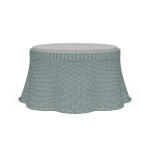 Newport Rattan Ottoman W/ Cushion Ottomans & Poufs Blue 21