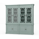 Fiona 2 Piece Display Cabinet W/ Glass Shelves