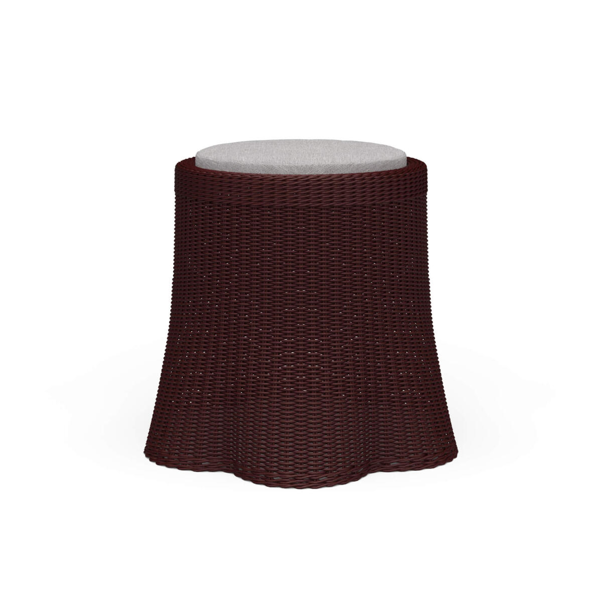 5e94f36b58ec3e1c3a080f52f261cabc Newport Rattan Round Small Ottoman W/ Cushion - Image 1