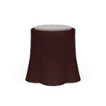 Newport Rattan Round Small Ottoman W/ Cushion