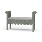 Newport Scalloped Rattan Bench Chairs & Benches Bramble 24