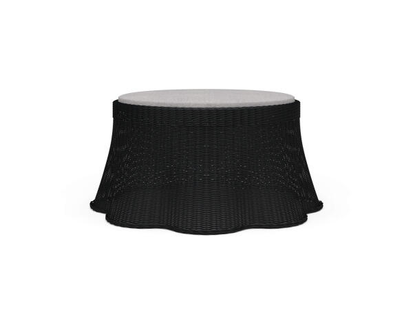 Newport Rattan Ottoman W/ Cushion Ottomans & Poufs Black
