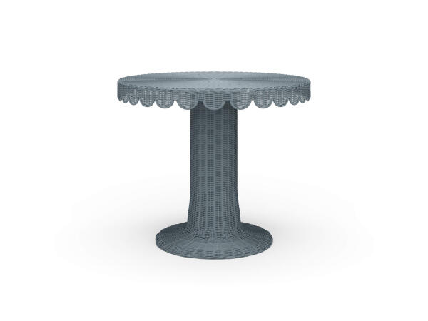 Scalloped Round Bistro Table Dining Tables Blue