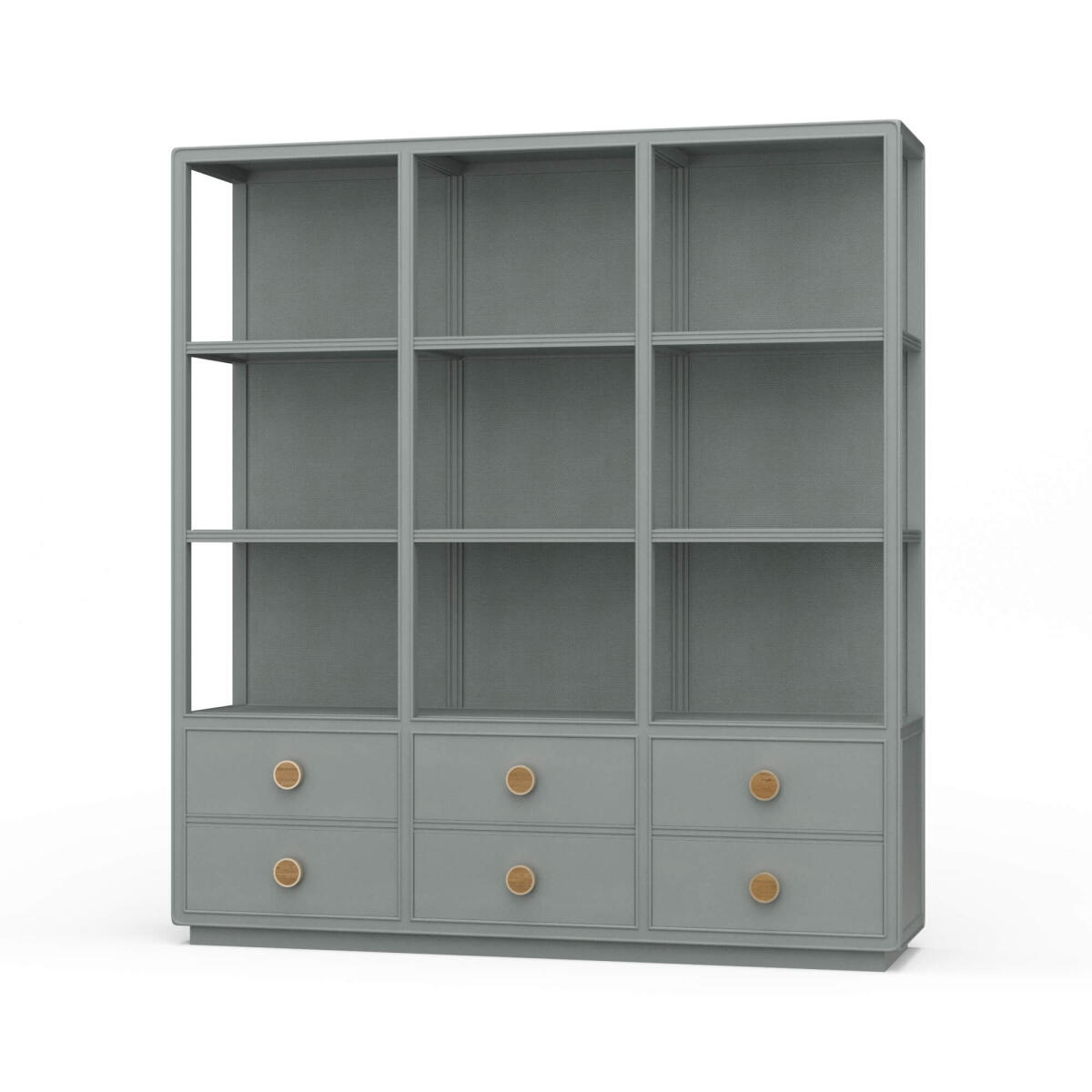 6a130e83f46cdaba3e68fcb3baf6d597 Cohan Open Cabinet W/ 6 Drawers W/ Rattan - Image 1