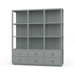 Cohan Open Cabinet W/ 6 Drawers W/ Rattan