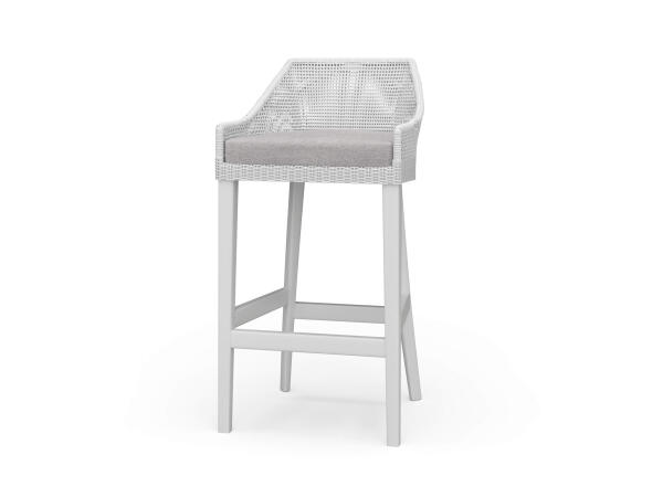 Savanah Rattan Barstool W/ Seat Cushion Barstools Architectural White