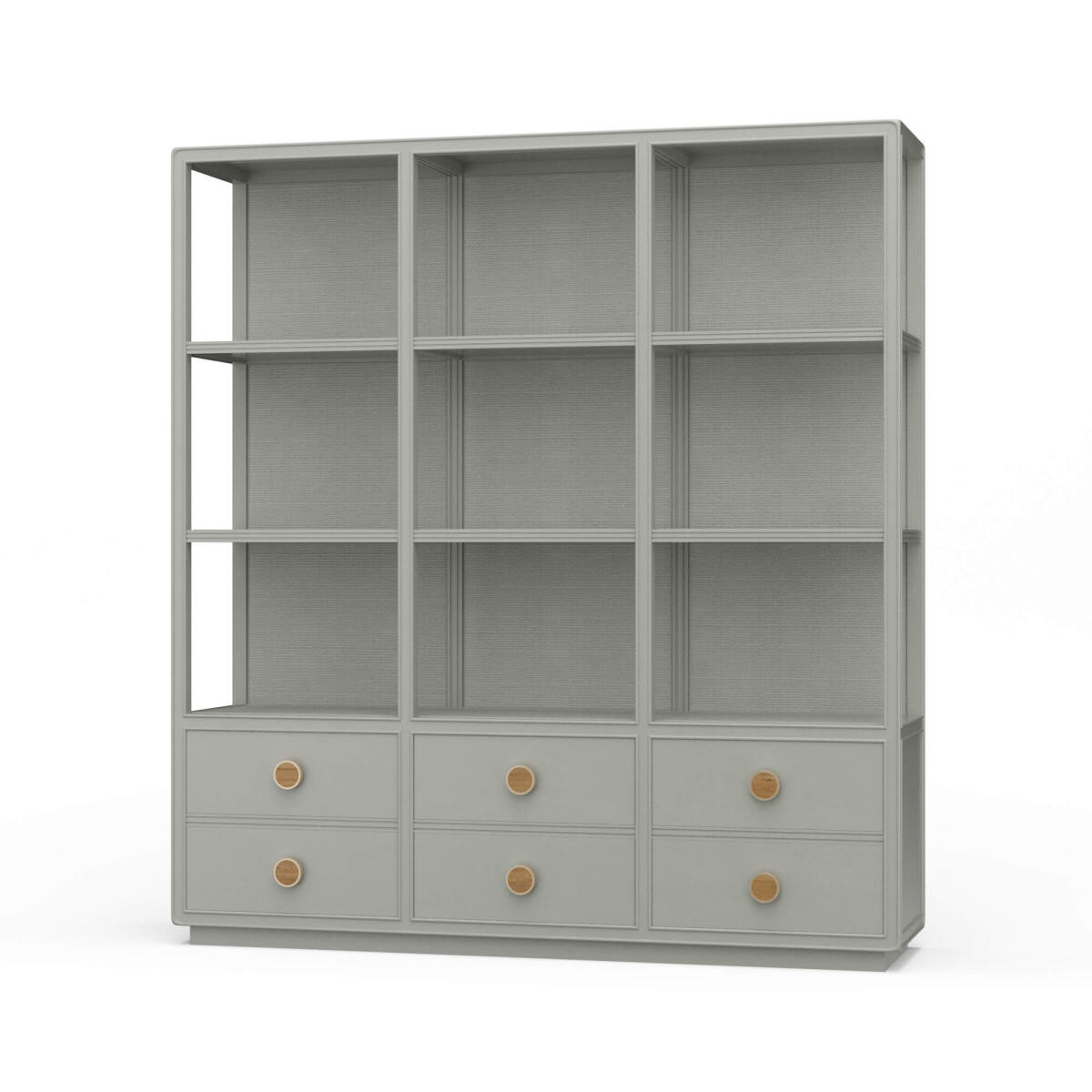 6fee941ed57be216f7be464a6ce1db5a Cohan Open Cabinet W/ 6 Drawers W/ Rattan - Image 1