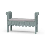 Newport Scalloped Rattan Bench