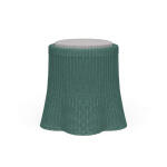 Newport Rattan Round Small Ottoman W/ Cushion Ottomans & Poufs Bramble 16