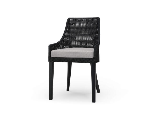 Savanah Rattan Dining Chair W/ Seat Cushion Chairs & Benches Black