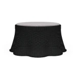 Newport Rattan Ottoman W/ Cushion Ottomans & Poufs Black 21