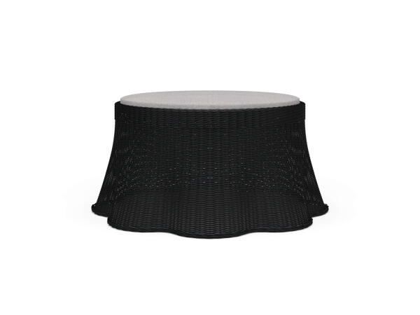 Newport Rattan Ottoman W/ Cushion Ottomans & Poufs Black