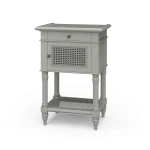 Montego Square End Table W/ Drawer & Rattan Door