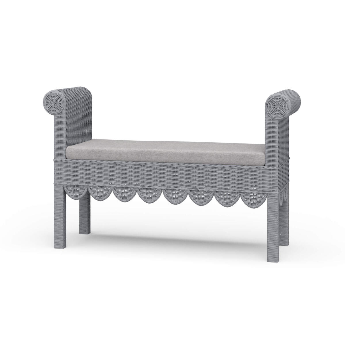 868a7dd3395e4b8fa47ddc352d18847a Newport Scalloped Rattan Bench - Image 1
