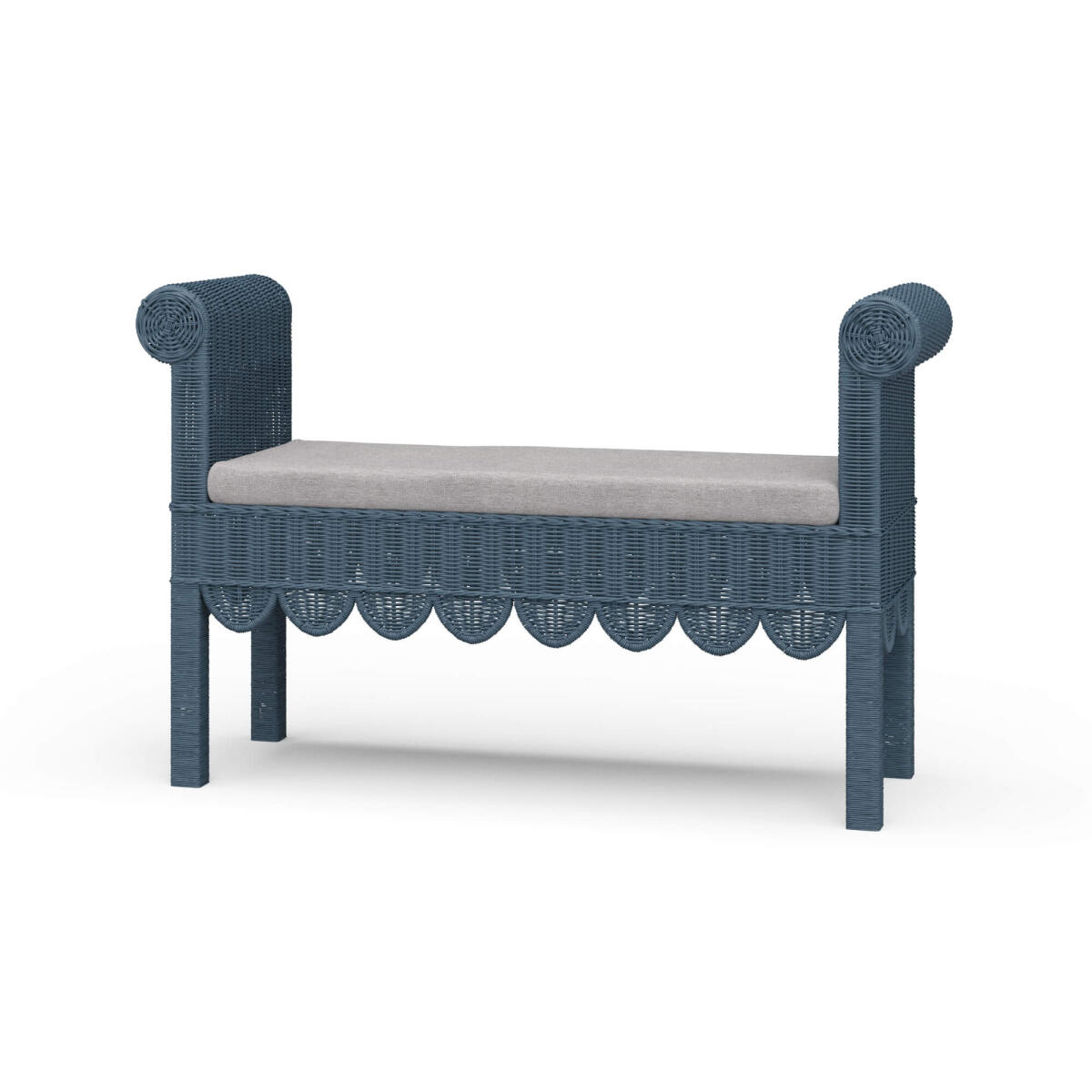 89345c17689325799ad57912f96db989 Newport Scalloped Rattan Bench - Image 1