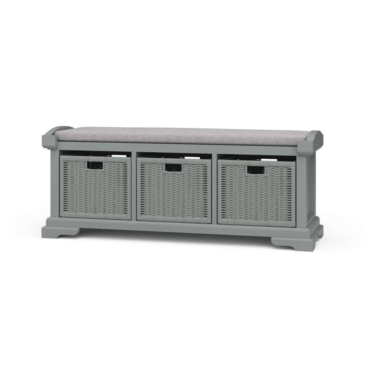 Homestead Bench W/ Rattan Baskets Chairs & Benches Blue 2 Homestead Bench W/ Rattan Baskets Chairs & Benches Blue 2