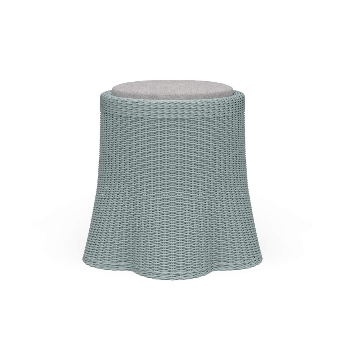 911fc1646dfb0a4b376f9a43e481ba4b Newport Rattan Round Small Ottoman W/ Cushion - Image 1