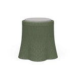 Newport Rattan Round Small Ottoman W/ Cushion