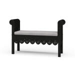 Newport Scalloped Rattan Bench