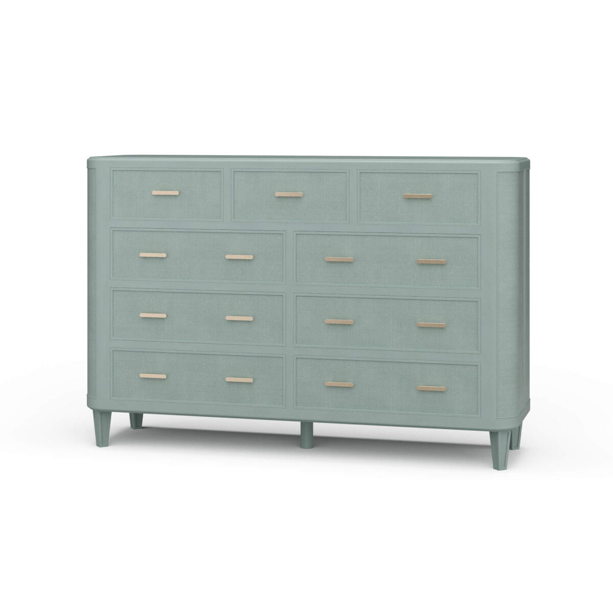 9a1212e036894b2159487313e2b67345 Lexington 9 Drawer Dresser W/ Rattan - Image 1