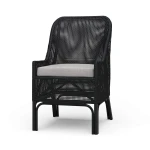 Cristo Rattan Dining Chair W/ Seat Cushion Chairs & Benches Black 14